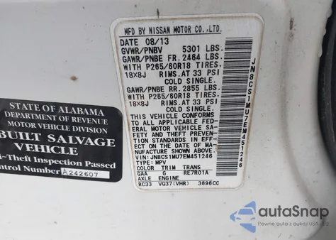 2014 Infiniti Qx70 z USA, uszkodzony, nr VIN JN8CS1MU7EM451246